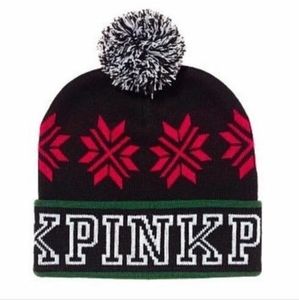 NWT VS PINK HOLIDAY BEENIE